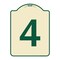 Signmission Designer Series Sign W/ Number 4, Tan & Green Heavy-Gauge Aluminum Sign, 24" x 18", TG-1824-22895 A-DES-TG-1824-22895 - alternate 1